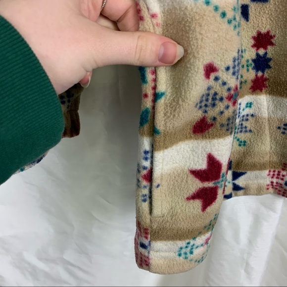 Vintage Arizona Jean Company Snowflake Pattern Fleece Quarter Zip, Size: Small - Picture 4 of 6